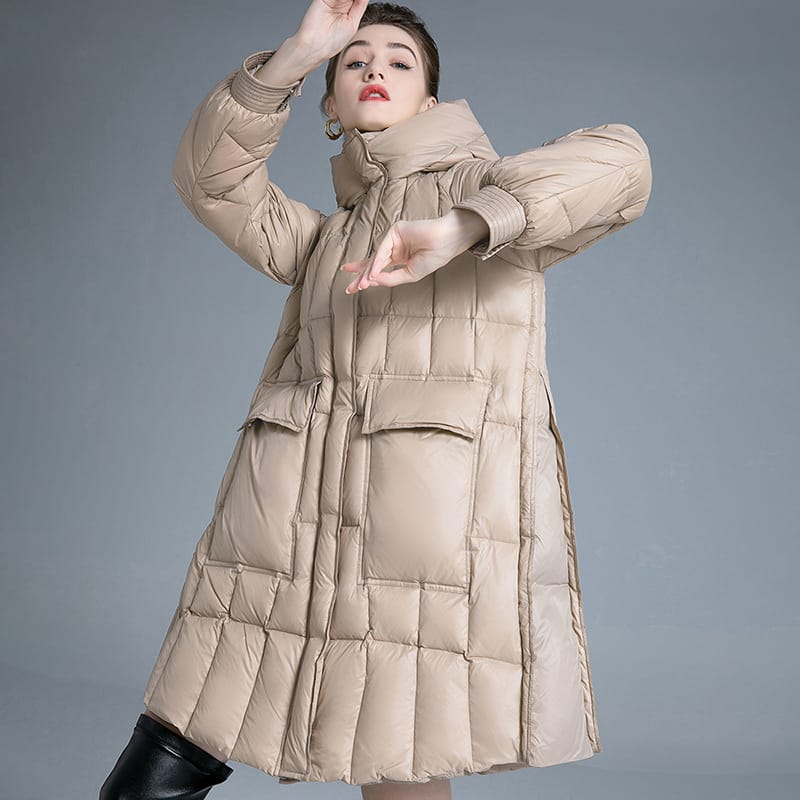 Women'S Winter Duck Down Jacket 2023 Warm Clothing Woman Luxury Coats Female Lightweight Padded Clothes Long Padding Outerwear