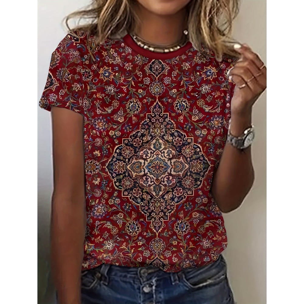 Women's T-Shirt Summer Fashion Short Sleeved Casual Top Loose Breathable Micro Elastic Round Neck T-Shirt Women's Clothing Tee