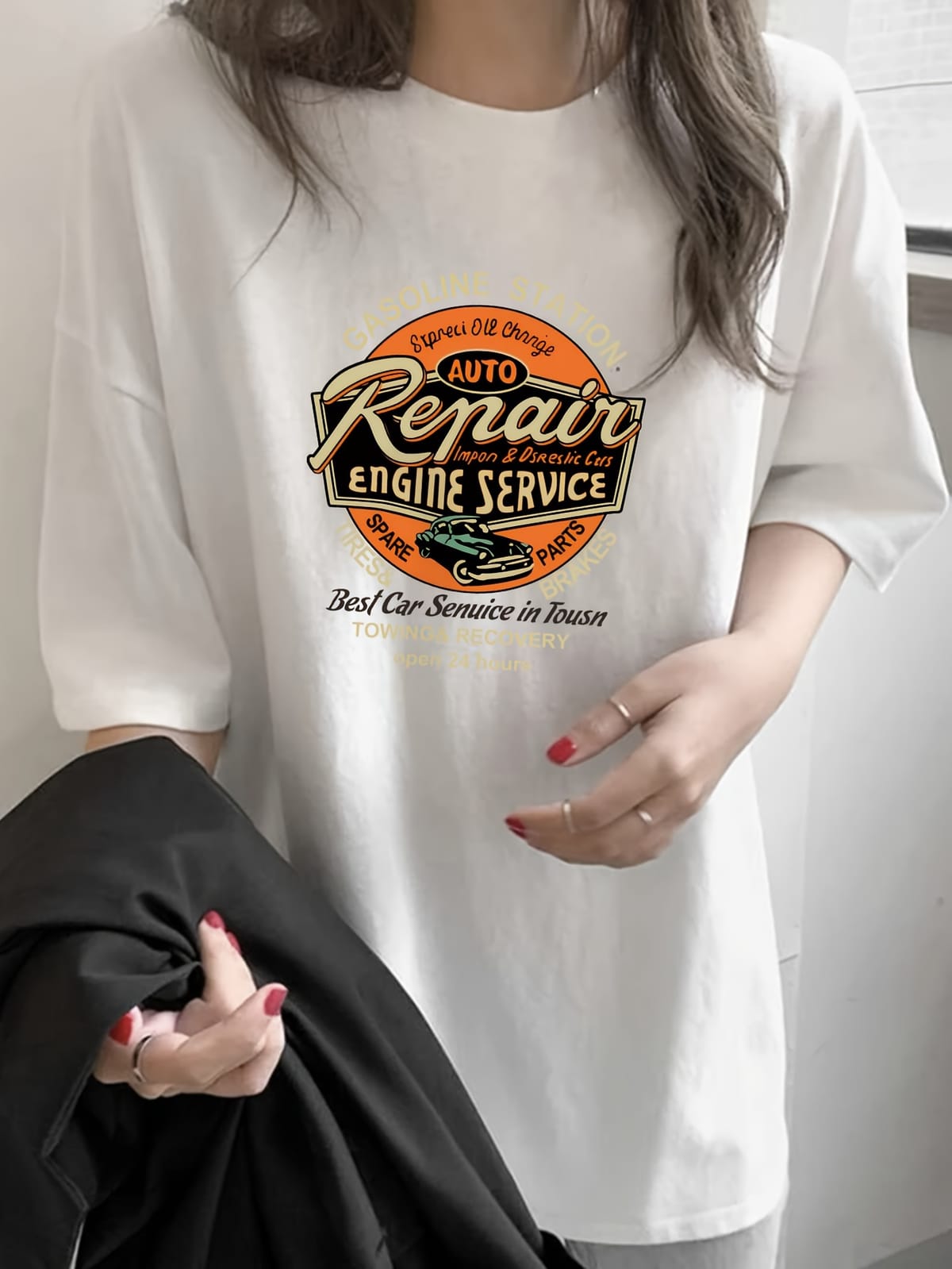 Graphic Print Crew Neck T-shirt, Casual Short Sleeve Top For Summer & Spring, Women's Clothing