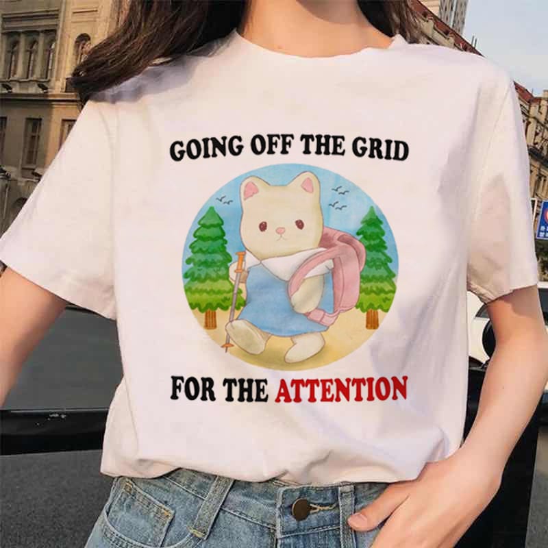 2024 New Summer Women's Cartoon Cat Print T-Shirt Comfortable Short Sleeve Round Neck Top T-Shirt Fun Casual Print Style T-Shirt