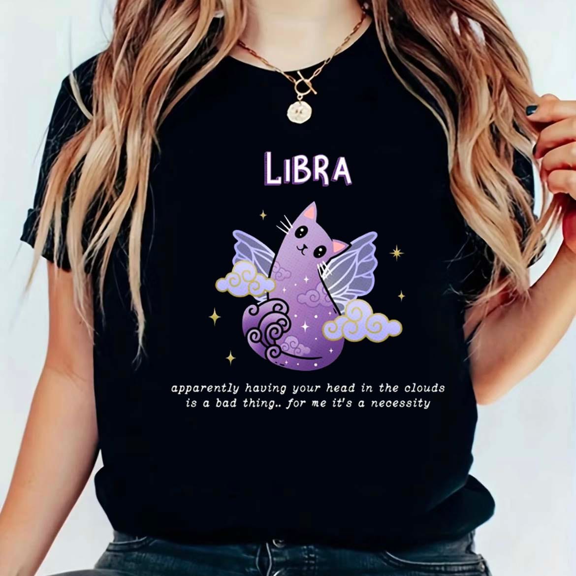 Clothing Women's Summer Leisure Versatile Print Watercolor Cute Style Fun Print Pattern T-Shirt Fashion Short Sleeve Casual T-Sh