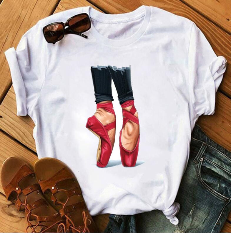 Fashion Leopard Print Heels Personalized Printed Short Sleeve T-shirt Women's Summer Casual Top Tops  Oversized T Shirt