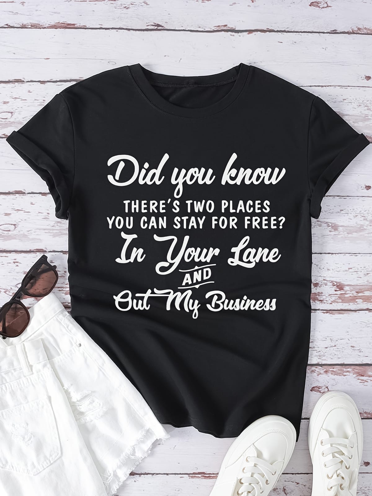 Women's Letter Print Crew Neck T-shirt - Casual Short Sleeve Top for Spring & Summer