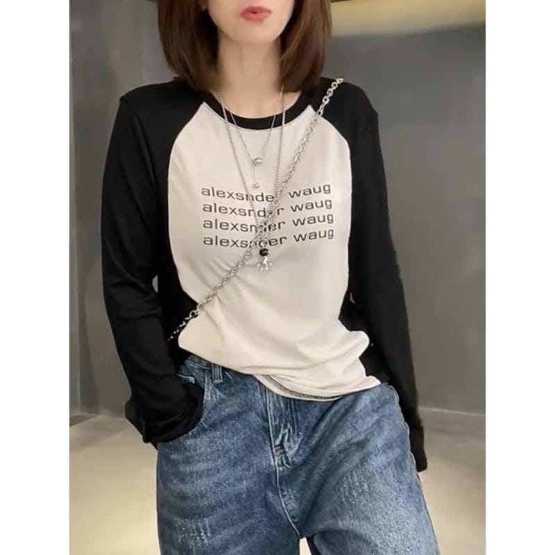 Spring and Autumn Women's Pullover Round Neck Long Sleeve Solid Loose Relaxed Simple Fashion Comfortable  Elegant Commuter Tops