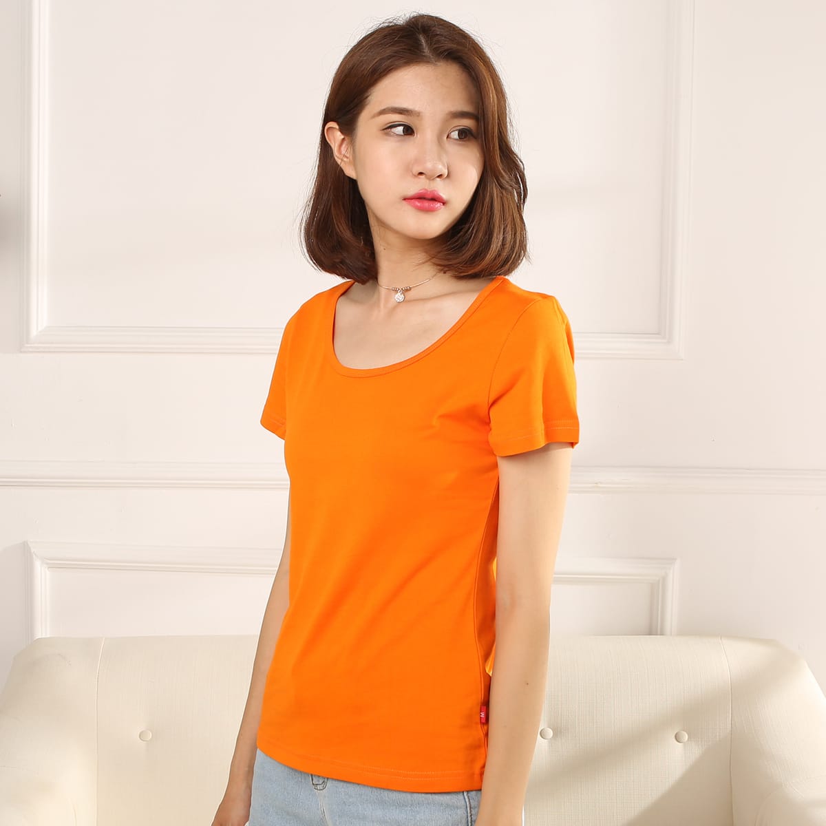 MRMT 2024 Brand New Women's Combed Cotton Short Sleeved Waist Waisted Cotton T Shirt Solid Color Half Sleeved Bottoming Shirt