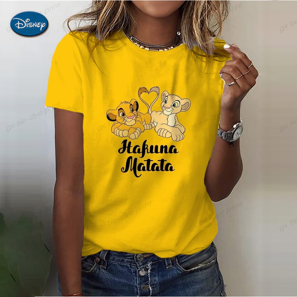 The Lion King Simba printed T-shirt street clothing short sleeved T-shirt men's and women's summer clothing T-shirt T-shirt top