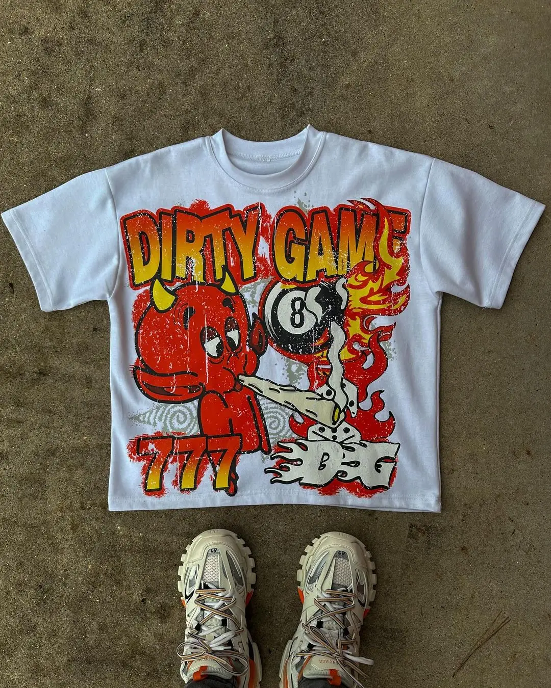 American T-shirt Women's Currents Devise Printed Street Harajuku Style Summer Wear High Street Casual Cartoon Hip-Hop Top