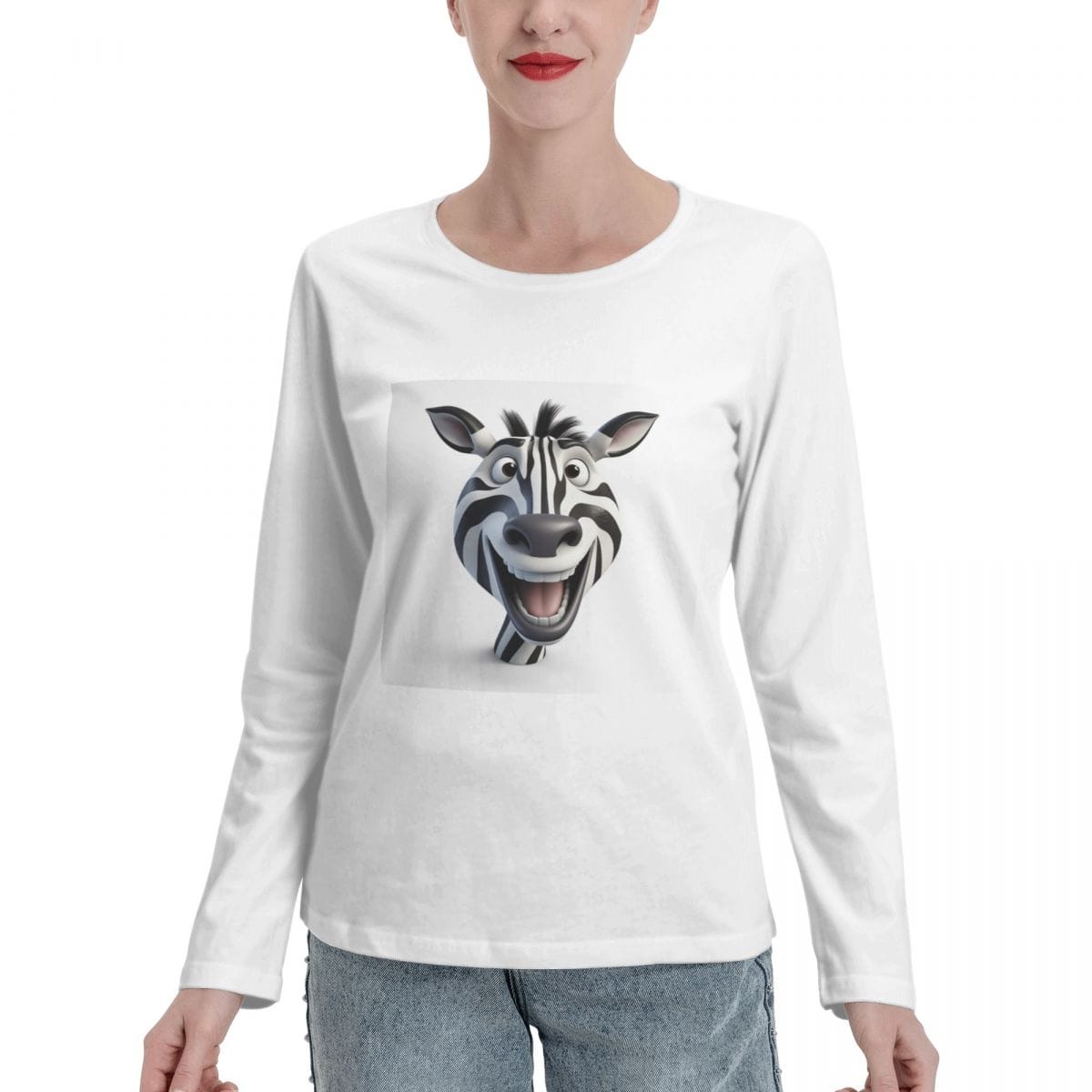 Women's Long Sleeve T-Shirts Casual,Premium Quality,Soft,Pattern Print,Girls Lady,Crew Neck, Solid Color, Loose,Graphic White