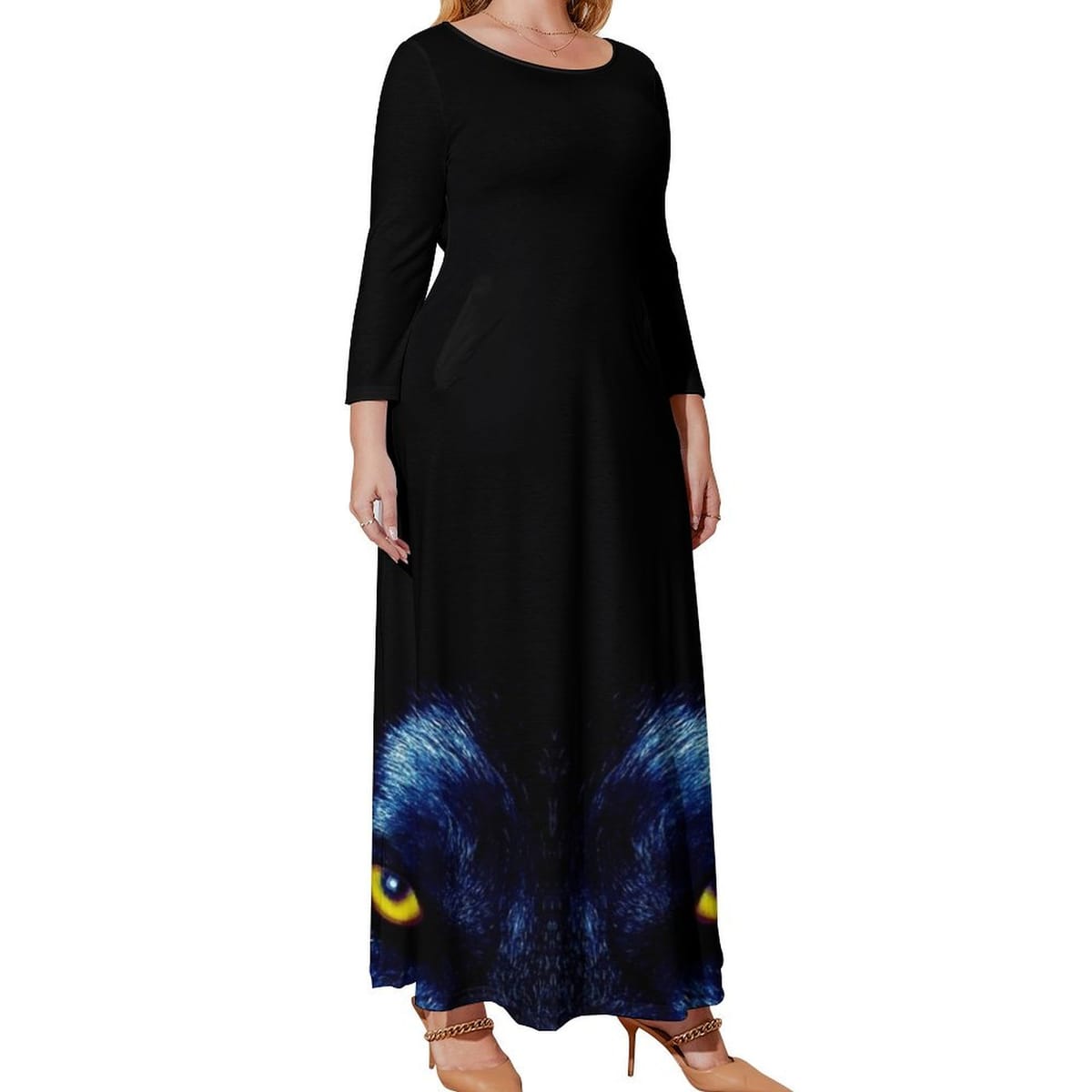 WOLF Long Sleeved Dress elegant women's sets Long dress woman summer dress korean women