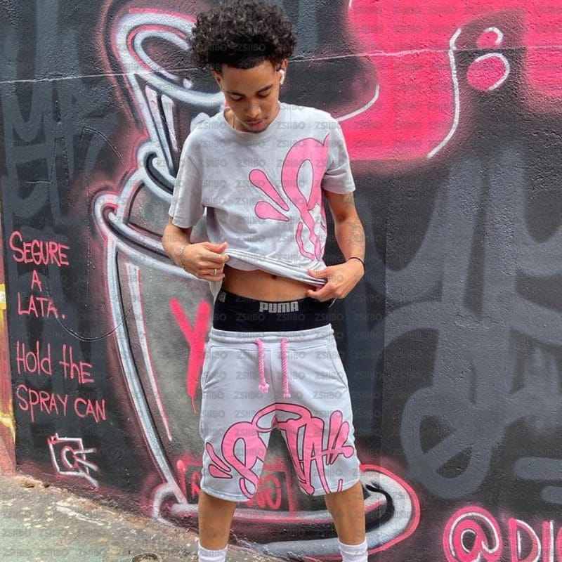 Y2K Letter Printed O Neck T Shirt Summer New Fashion Harajuku Men's and Women's Hip Hop Shorts Oversized Streetwear Set