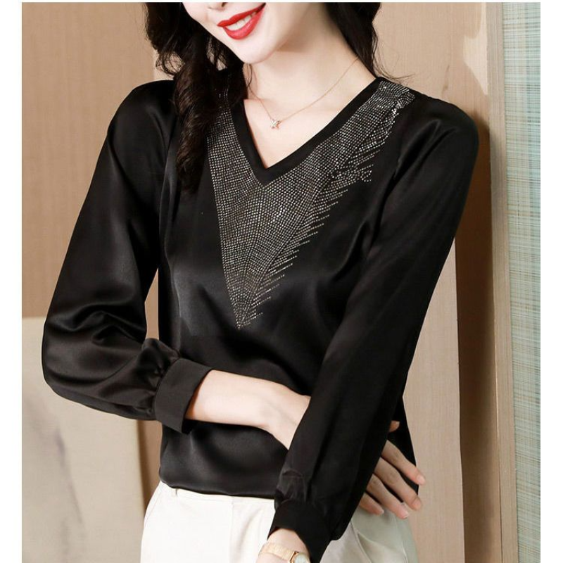 Casual Fashionable Women's Clothing 2023 Autumn and Winter New Splice Buttons V-neck Long Sleeved Solid Color Versatile Pullover