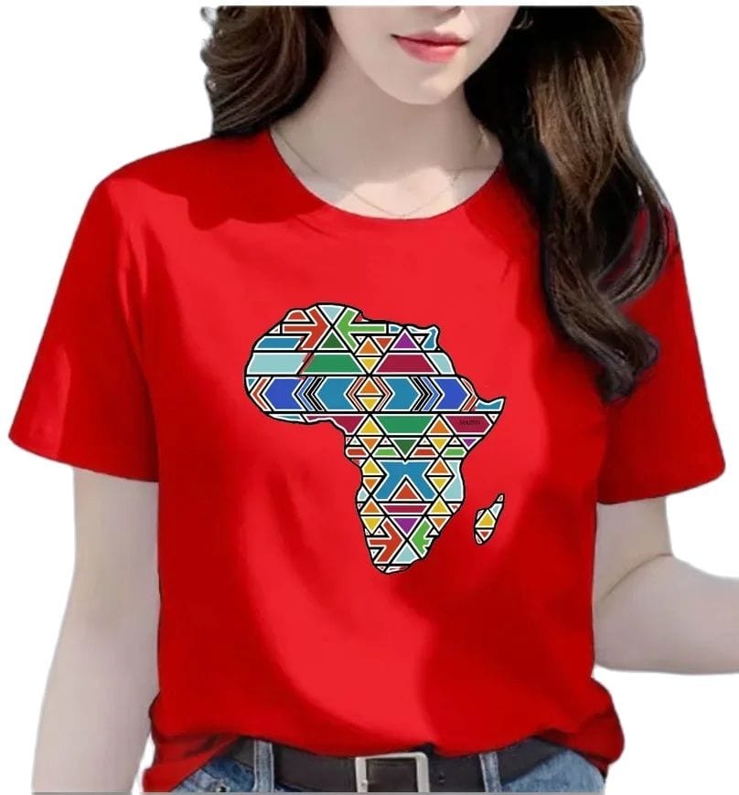Fashion Popular Women's 3D Printed Landscape Short-sleeved Map of Africa T-shirt Oversized T Shirt Harajuku Kawaii Clothes Tee
