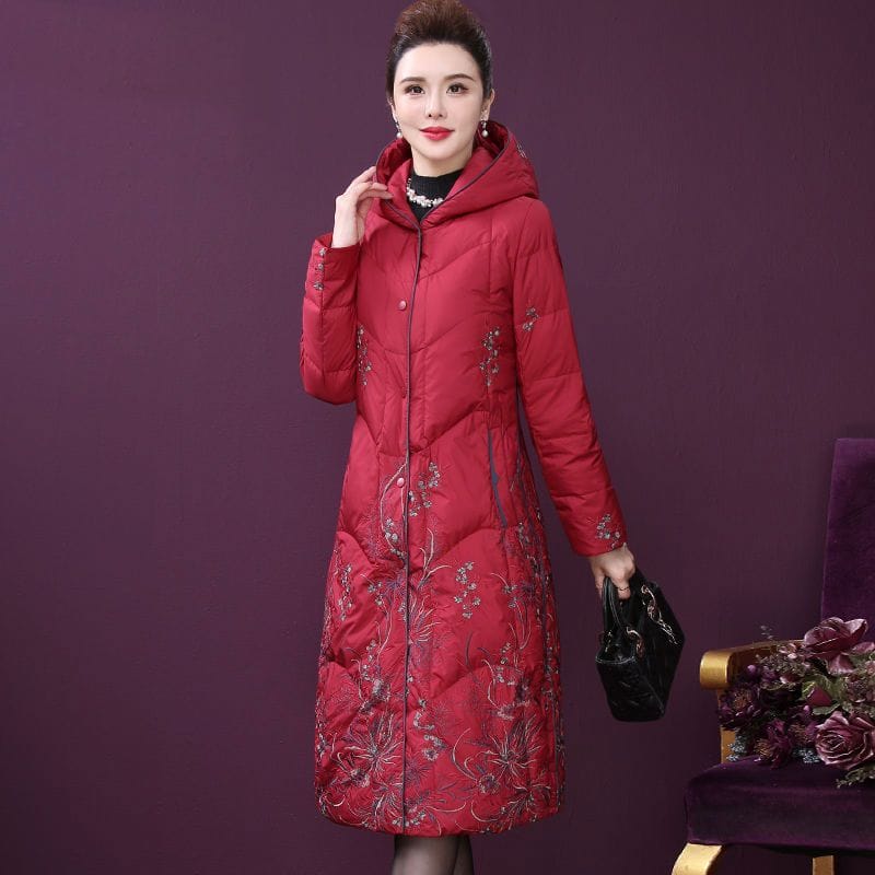 2024 New Winter Down Jackets Women's Clothing Long Parkas Loose Hooded Warm  Coats Female Black Oversized Overcoats Q546