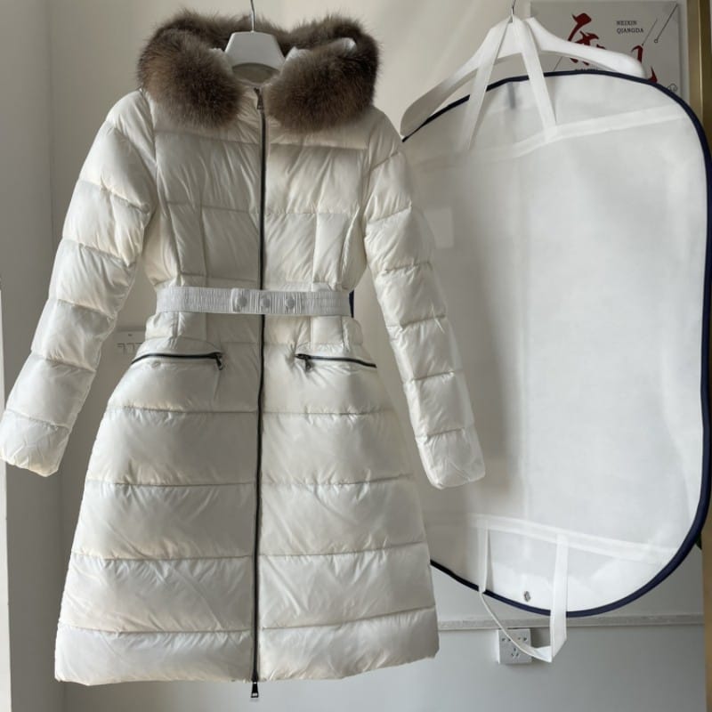 Women's Clothing Fashion hooded fur collar belted down jacket Winter New  NO.3