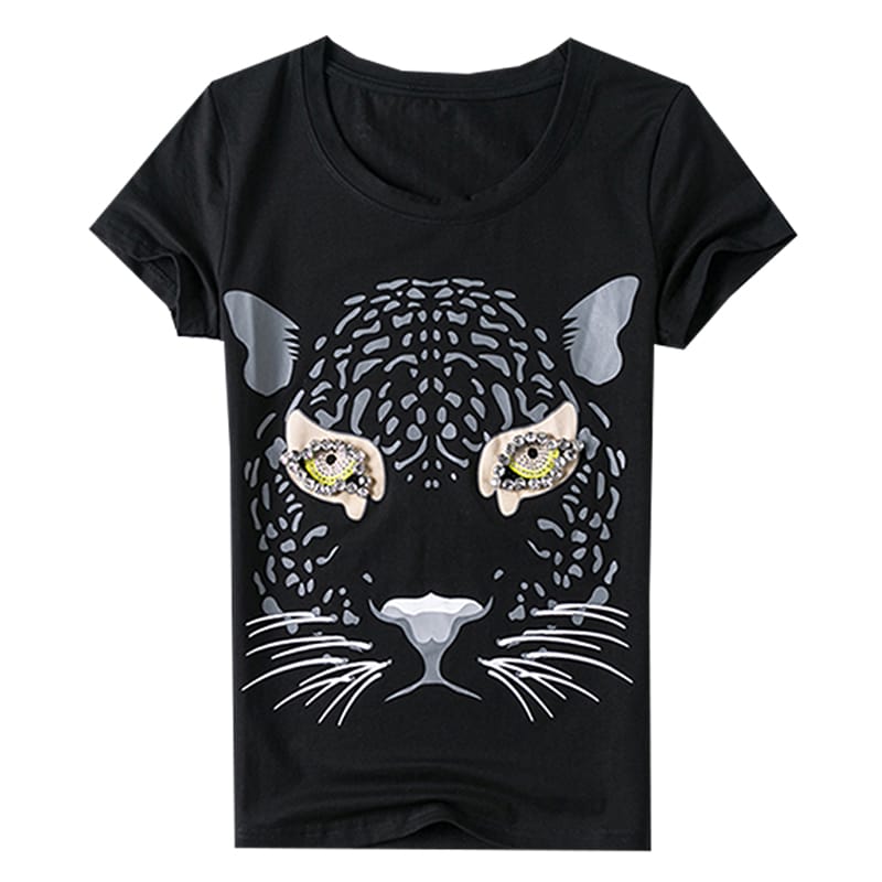 Women's t-shirt cotton short-sleeved T-shirt tiger head pattern wild Slim summer leisure fashion Hot high quality X016