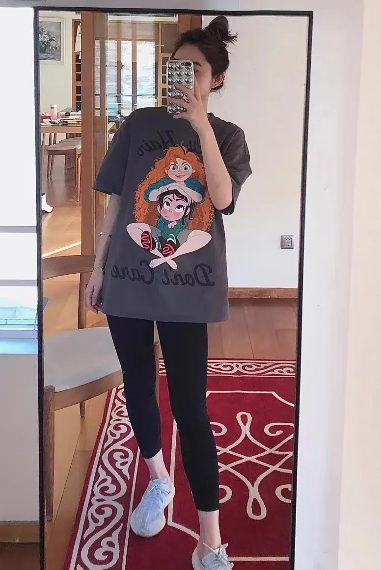 2023 summer super hot short sleeve T-shirt women's loose Korean version retro Hong Kong style loose half sleeve y2k top