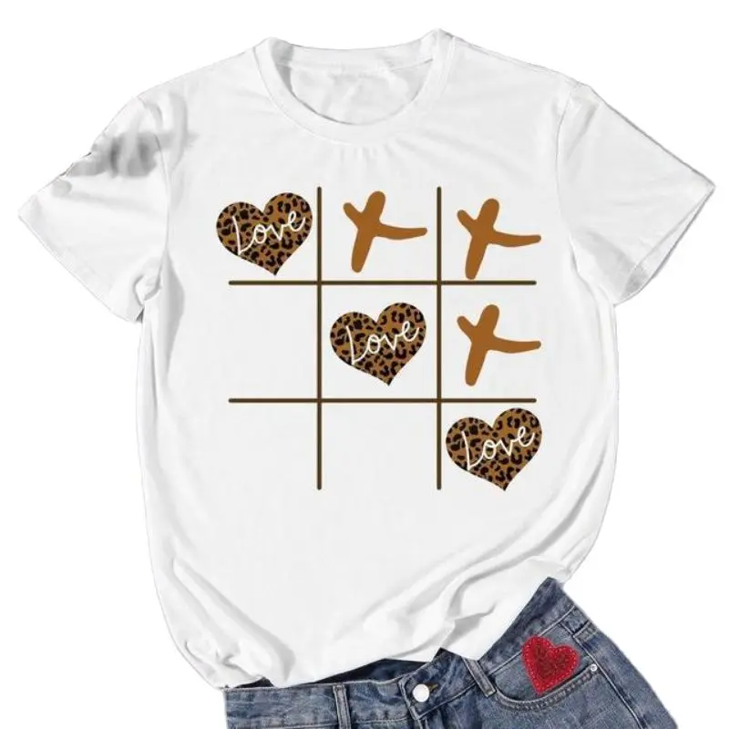 Women's Short Sleeve Tshirt INS Fashion Mathematical Formula Print Bottom Shirt Round Collar Large Size Casual Girls T-shirt TEE