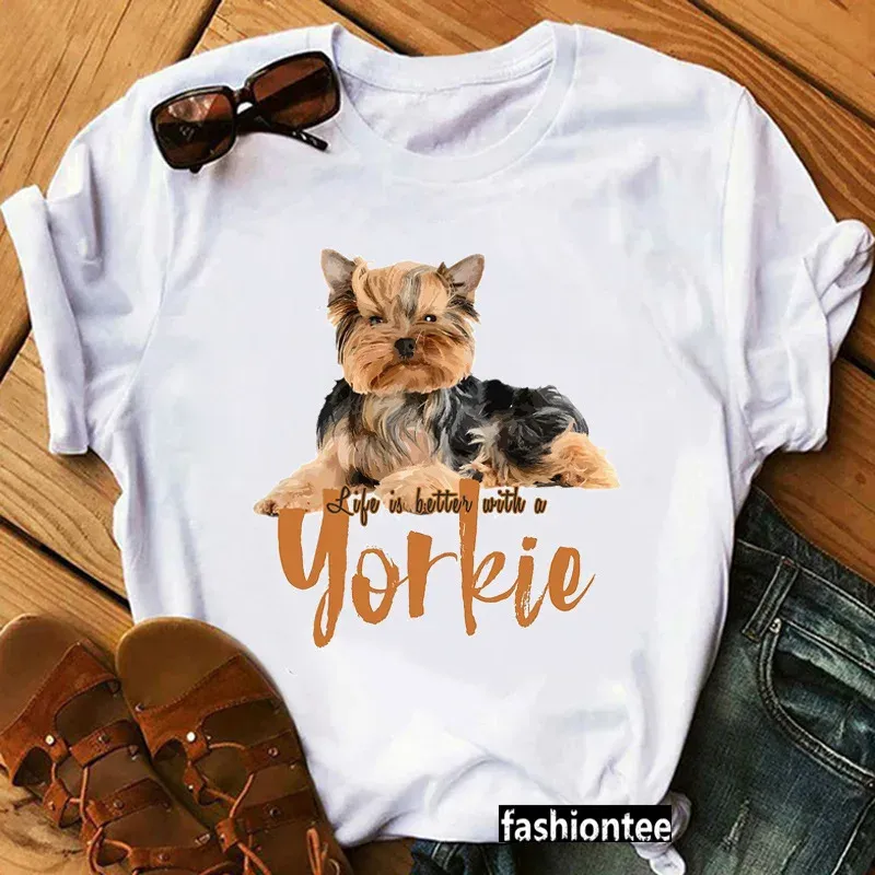 Fun Dog Print Pattern Crewneck Short Sleeve T-shirt Large Size Women's Top Fashion Children's Tshirt Oversized T Shirt
