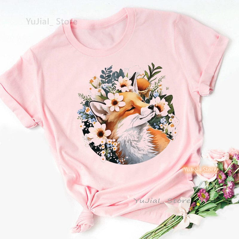 Corgi Mom Flowers Graphic Print Pink T Shirt Girls German Shorthaired/Pug/Yorkie Dog Tshirt Women'S Clothing T-Shirt Femme