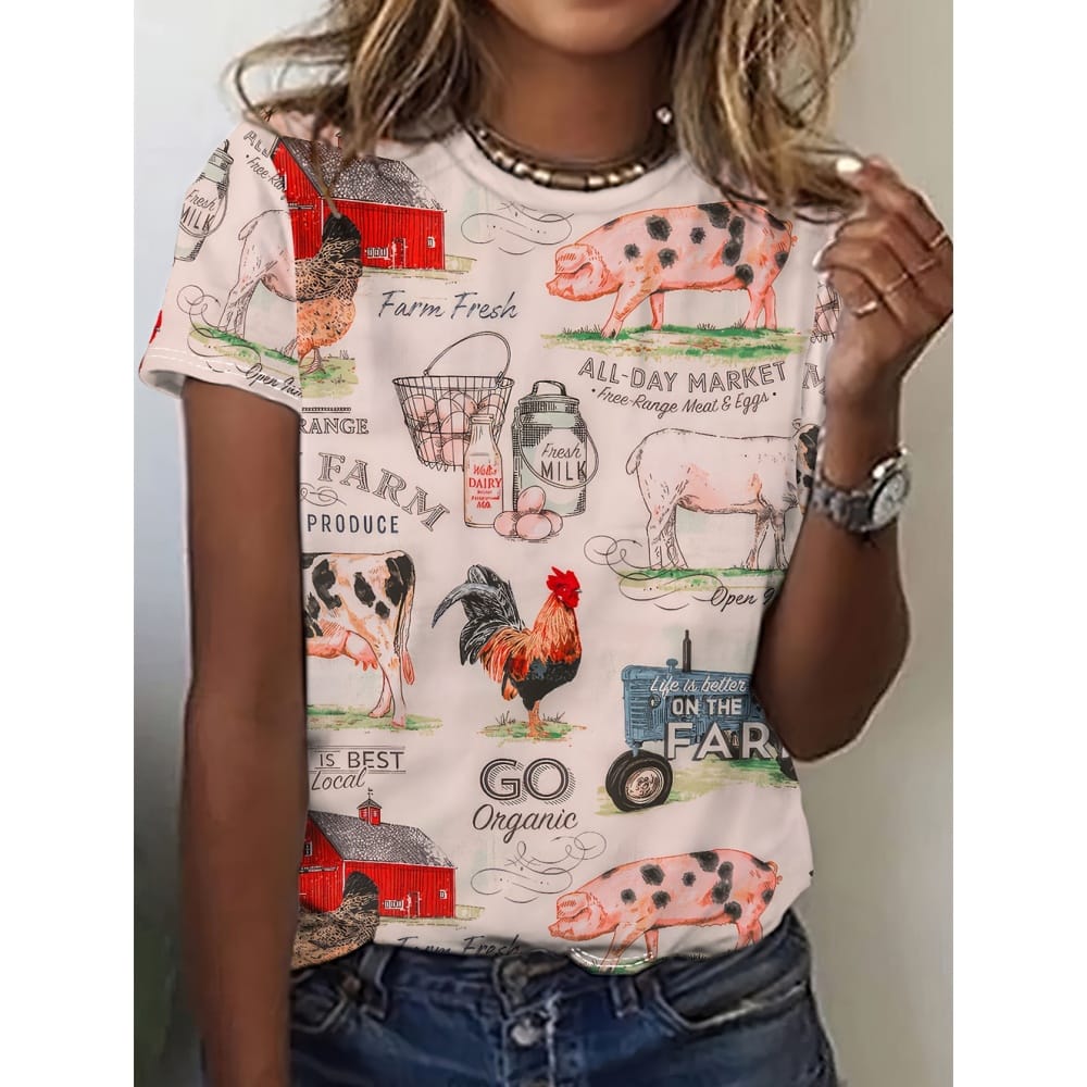 Women's T-Shirt Summer Fashion Short Sleeved Casual Top Loose Breathable Micro Elastic Round Neck T-Shirt Women's Clothing Tee