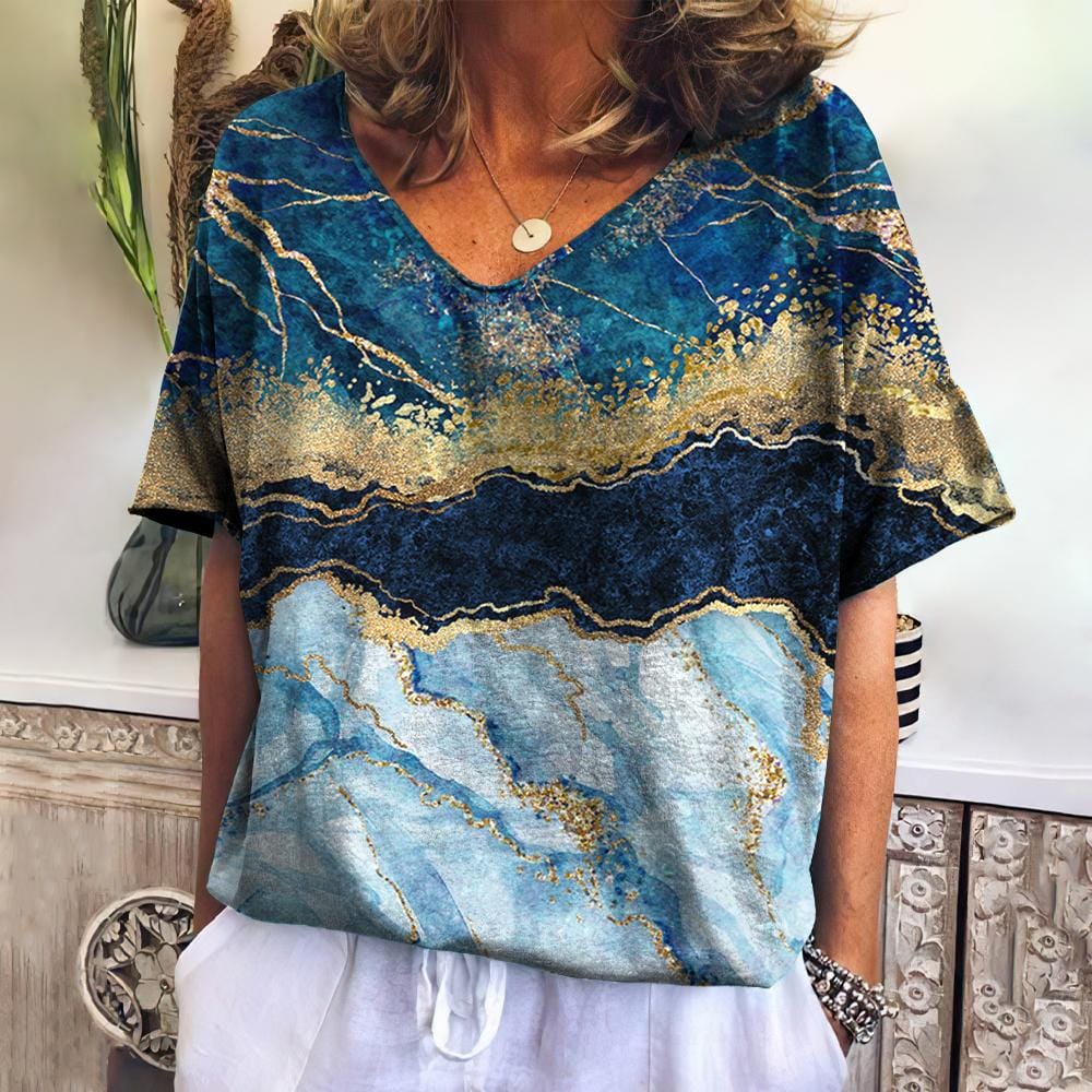 Summer Women's T-shirt Streetwear V-neck Short Sleeve Female Clothing Texture Fashion Casual Tee Loose Harajuku Tshirt For Women