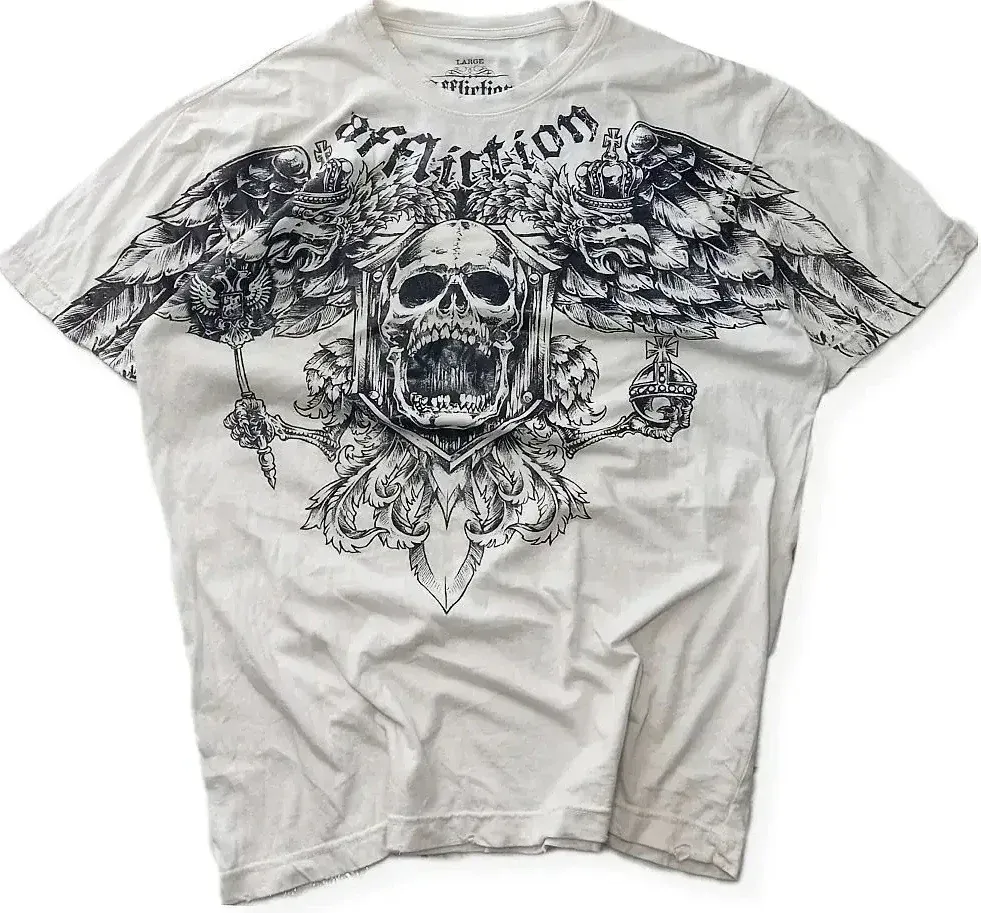 Y2K New Harajuku Retro Hip Hop Printed Skull Pattern T-Shirt Women's Short Sleeve Street Goth Casual Couple Versatile Tops 2024
