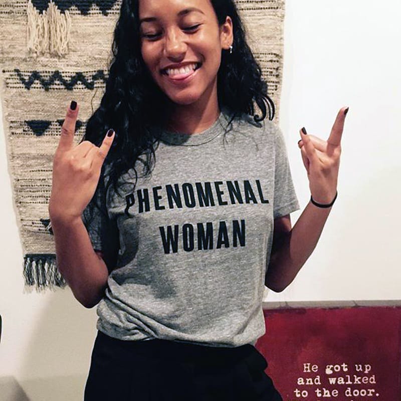 Phenomenal Woman 100%Cotton T-shirt Casual Women's Rights Slogan Tshirt High Quality Ladies Graphic Feminist Tees Tops Drop Ship