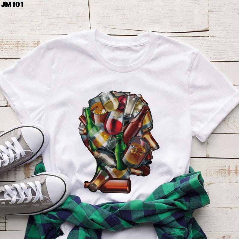 Harajuku Street Women's T-shirt Summer O-neck Gothic Print Ladies Tops T Shirt Fashion White Female Clothing Short Sleeve Tshirt