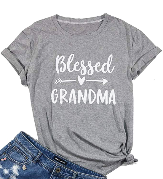 Christian Blessed Grandma Faith Top Tees Women's Short Sleeve 100% Cotton Funny Letter Print Graphic O Neck Tshirt Drop Shipping