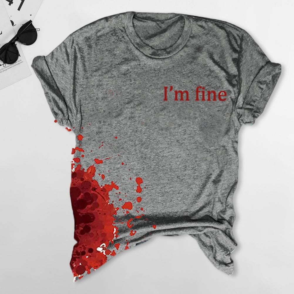 Women T-shirt Halloween Print Women's T-shirt For Cosplay Festivals Round Neck Short Sleeve Tee Shirt With Stretchy For Style