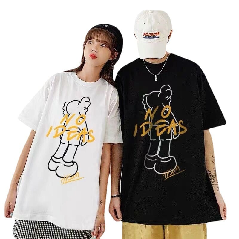 Summer Tshirt Teddy Bear Printed Short Sleeved T-shirt for Women's Ins Trendy Harajuku Style High Street Hiphop Clothes Tops