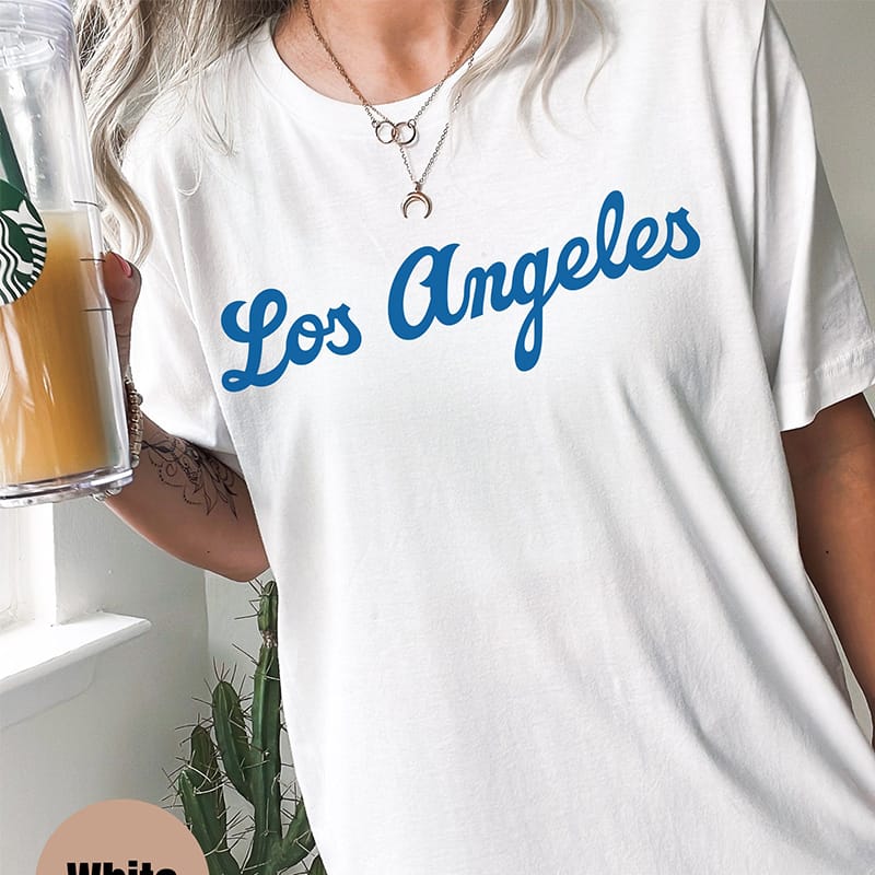 Los Angeles Letters Printed Women's T-shirt Cotton Short Sleeve Summer Fashion Graphic Tee Pure Cotton High Quality T-shirt