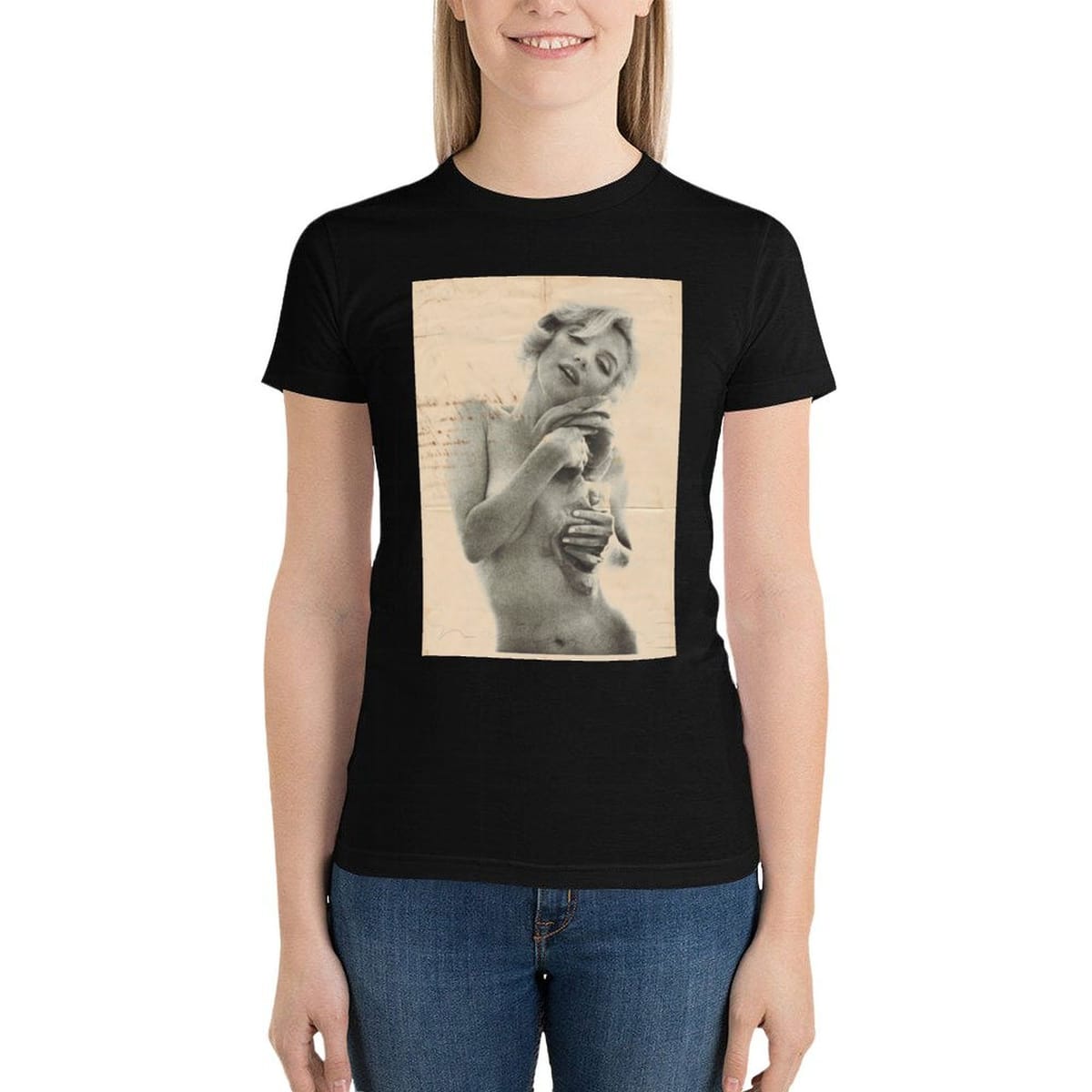 marilyn popart T-Shirt cute tops korean fashion Women's summer blouses 2024