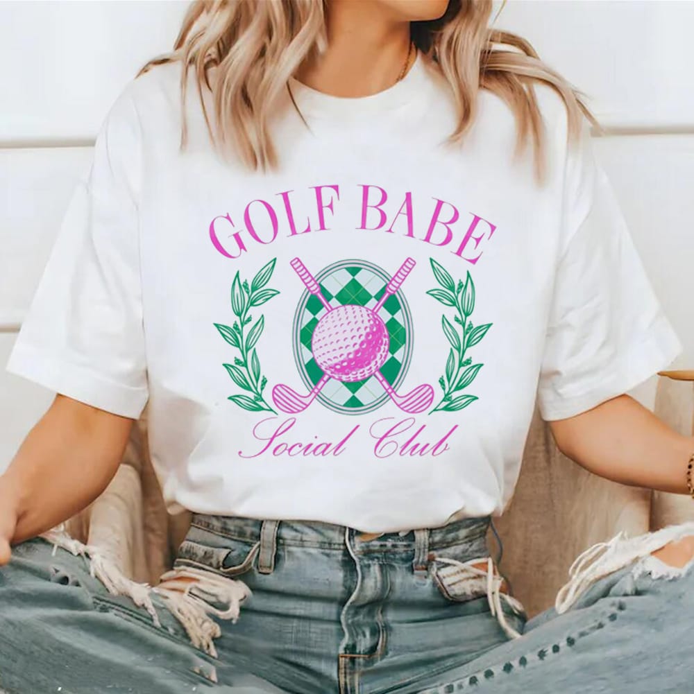 Short Sleeved Golf Printed Women's T-Shirt Fashionable Clothing Cute Printed Summer Cartoon Pattern Basic Top Fun Printed T-Shir