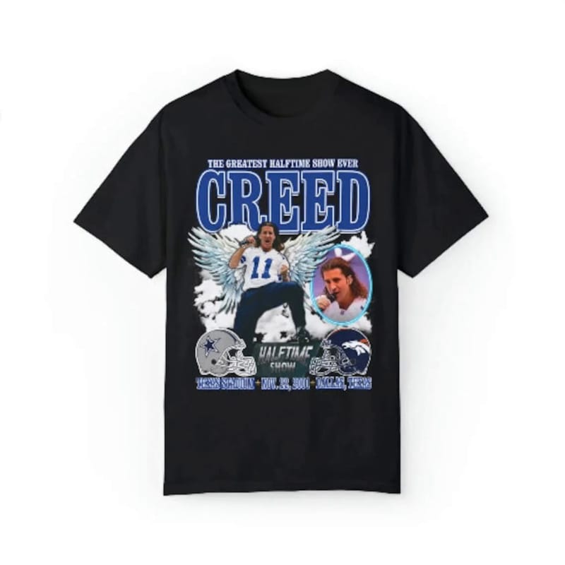 The Greatest Halftime Show Ever Creed shirt Combine Fun Printed Men's And Women's Short Sleeve T-shirts Tees