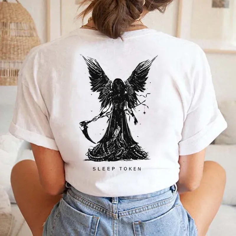 Summer Women's Retro Printed O-Neck Short Sleeved Cartoon Fun Basic T-Shirt Fashion Style Printed Cute Niche Casual T-Shirt.