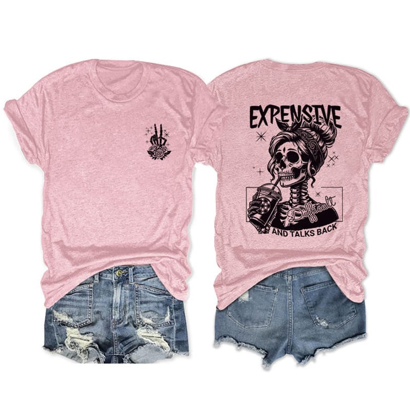 new summer fashion women's cotton expensive difficult and printed casual trend short-sleeved T-shirt