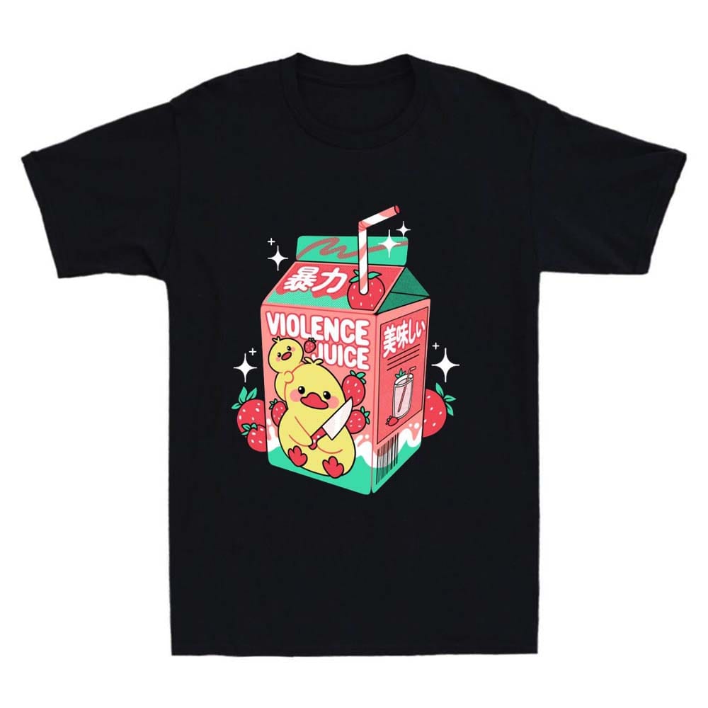 Kawaii 90s Fashion Versatile Clothing Women's Summer O-Neck Clothing Printed Pattern Basic T-Shirt Short Sleeved Casual Black T-