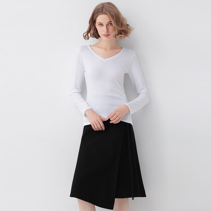 2023 New 100% Cotton Women's T-Shirts Long Sleeves White Women T shirt for Female T-shirt Tops Woman Tshirt