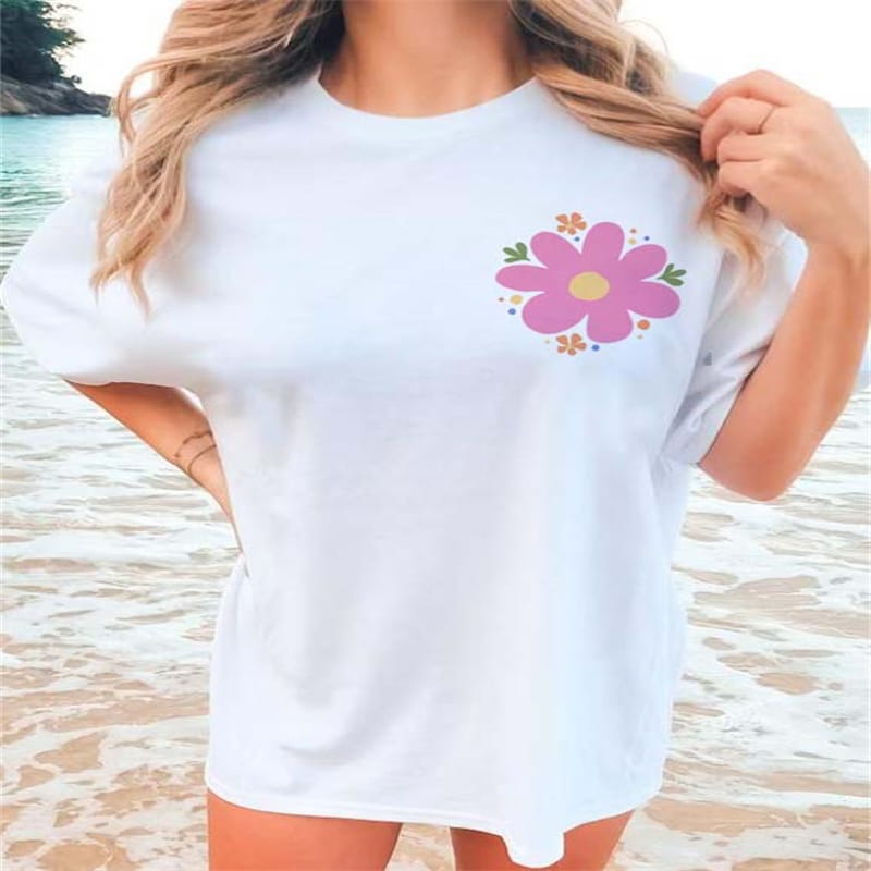 Trendy And Cute 90s Clothing Printed Short Sleeved Top Cartoon Fashion Women's T-Shirt You Are Enough Pattern Sweet T-Shirt.