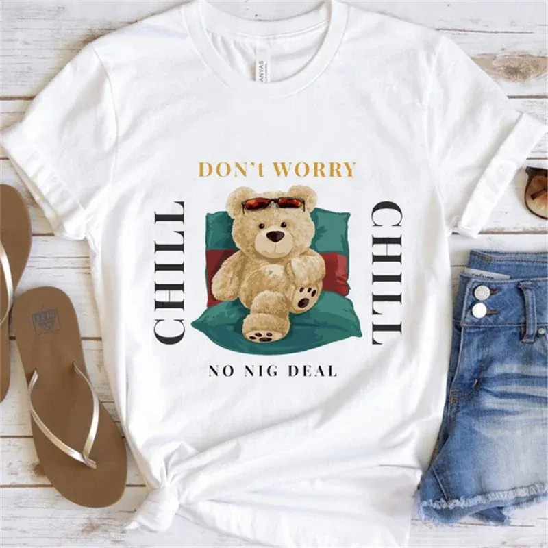 Graphic Cotton T-shirt Cute Versatile Women'S Shirt Round Neck  High Quality Short Sleeve  Patter for Tops