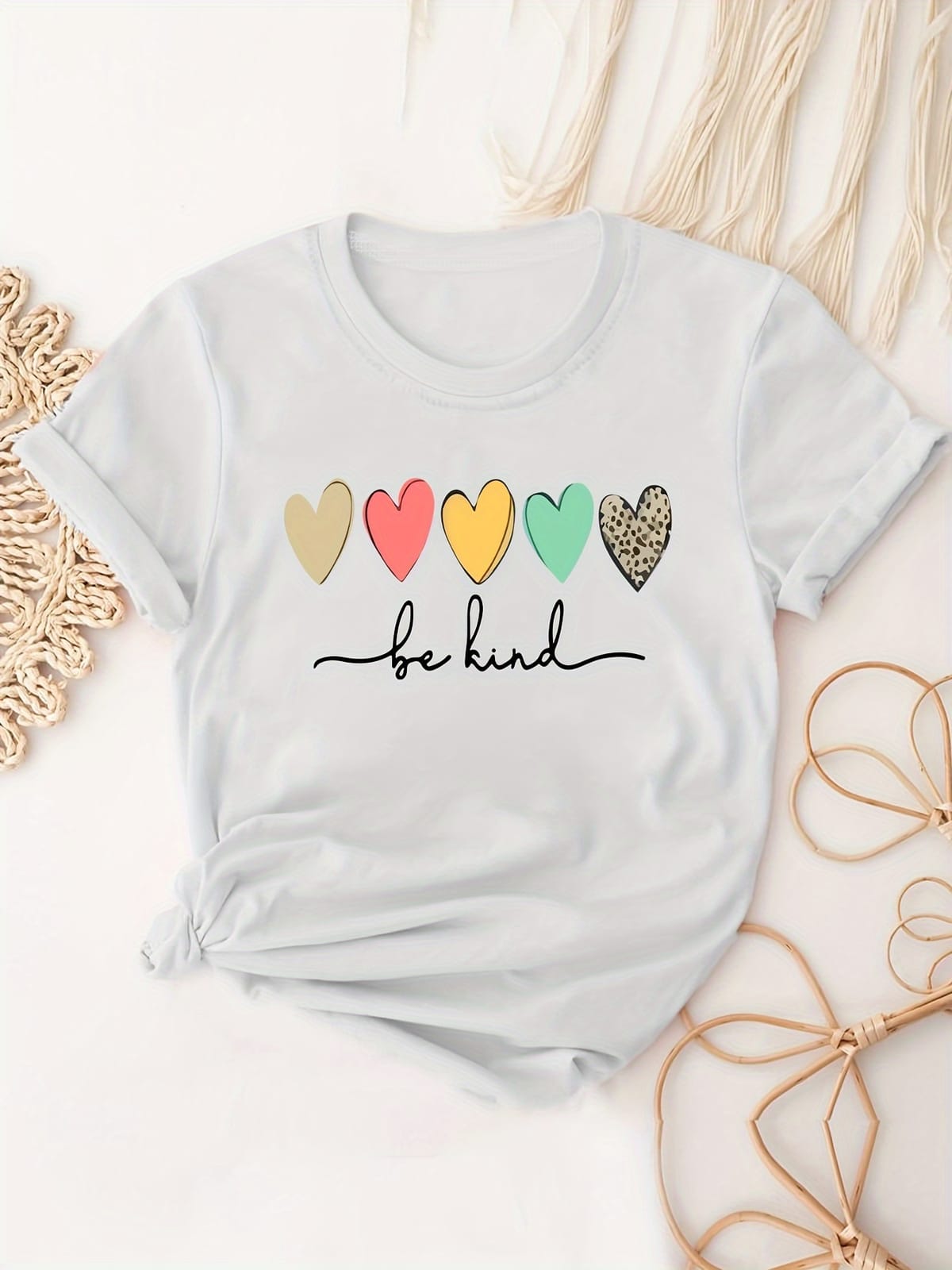 Women's Plus Size Graphic Print T-shirt - Short Sleeve Crew Neck Casual Top for Summer & Spring