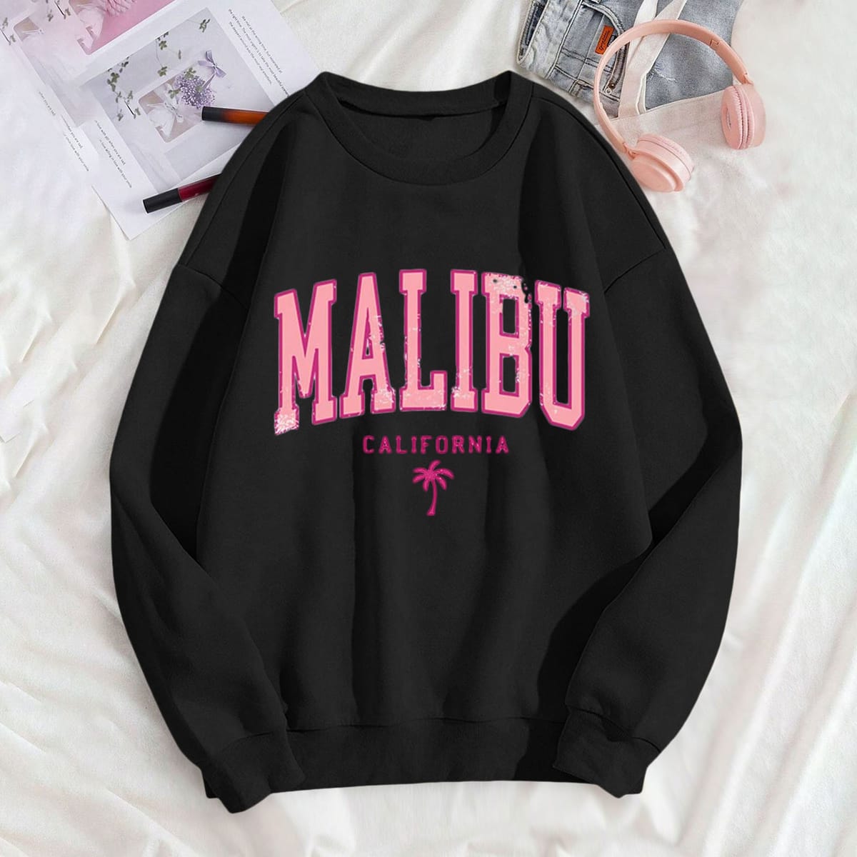 Women's MSLIBU Printed Adult Unisex Crew Neck Sweatshirt Hoodie Cute Top