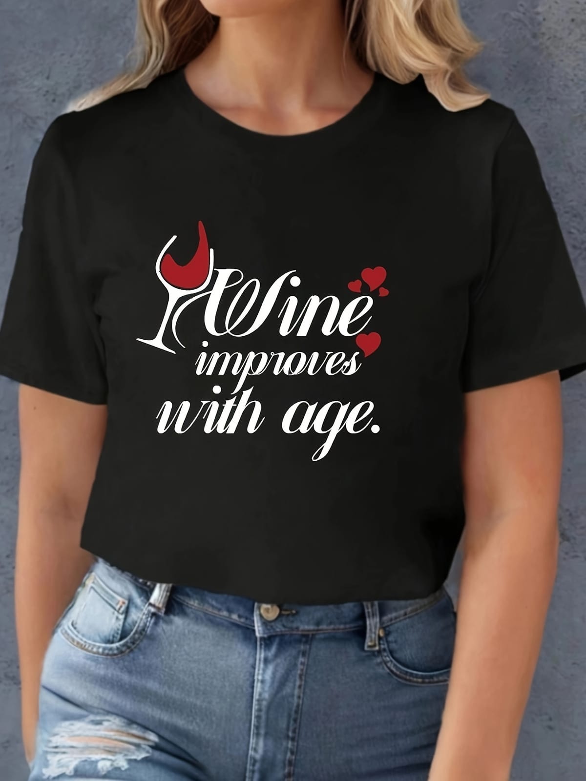 Letter Print T-shirt, Short Sleeve Crew Neck Casual Top For Summer & Spring, Women's Clothing