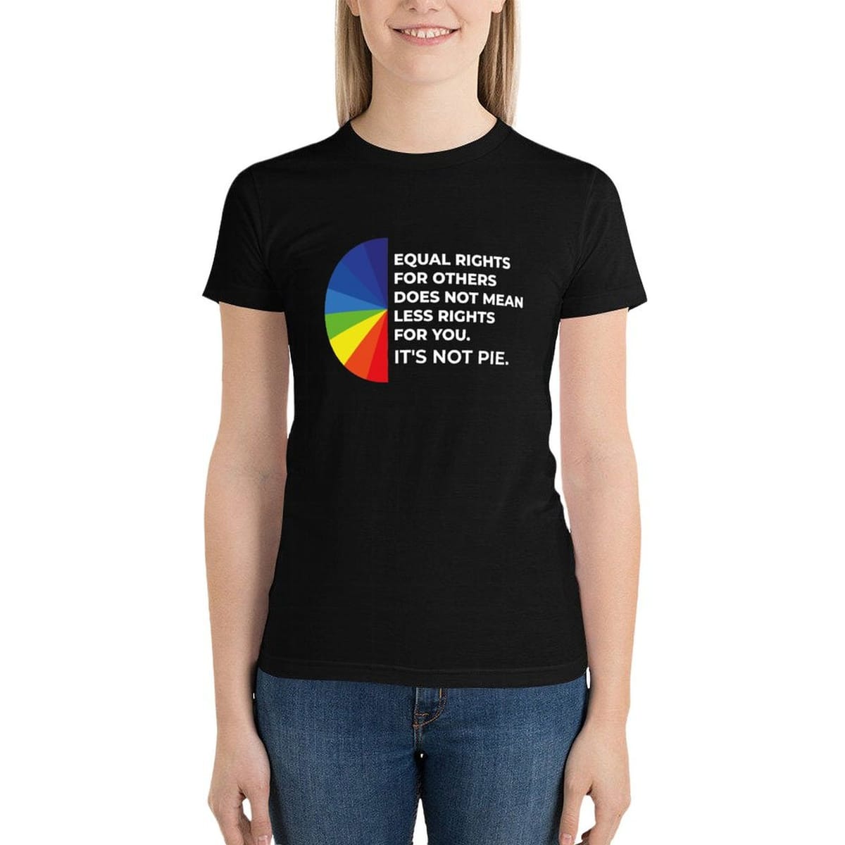 Equal rights for others does not mean less rights for you. It's not Pie. T-Shirt cute tops anime clothes Summer Women's clothing