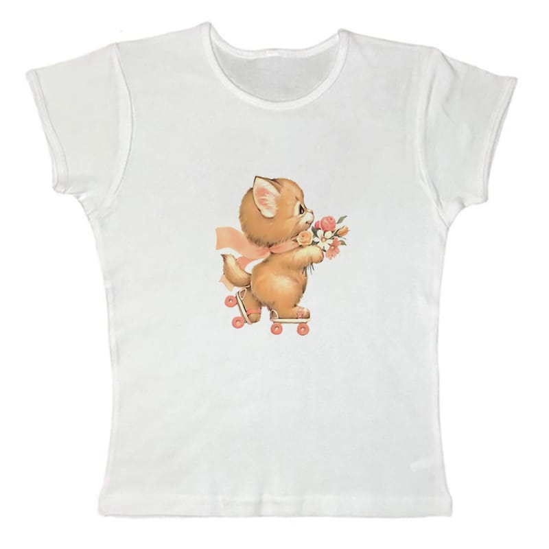 Women's Fun Bear Printed T-shirt Summer Harajuku Kawaii Short sleeved T-shirt Female Couple Street Decoration Clothes Y2K Top