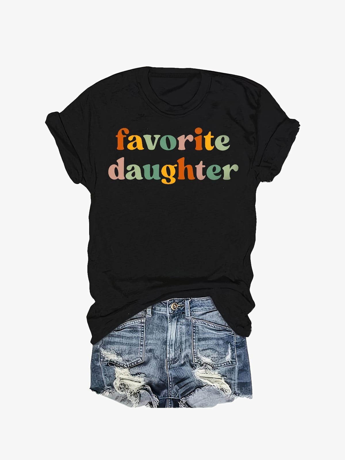 Colorful Letter Print T-shirt, Casual Short Sleeve Crew Neck Top, Women's Clothing