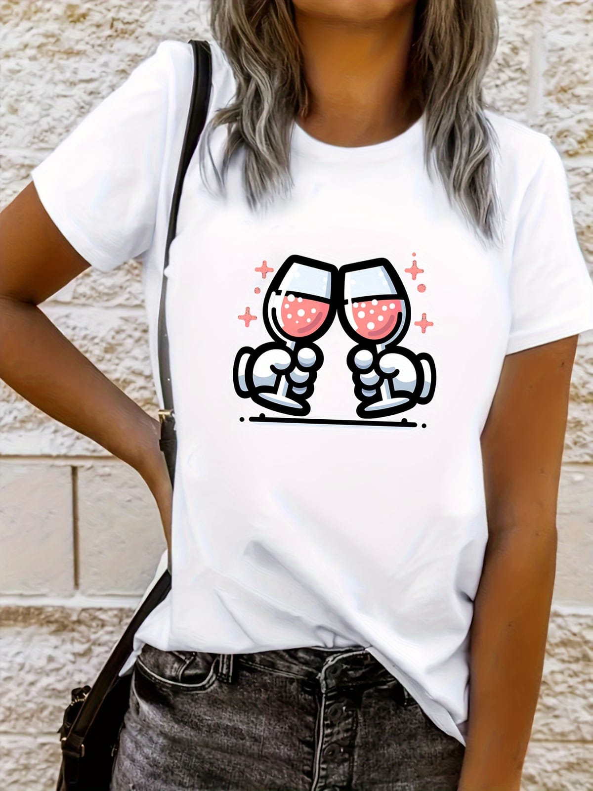 Graphic Print T-shirt, Short Sleeve Crew Neck Casual Top For Summer & Spring, Women's Clothing