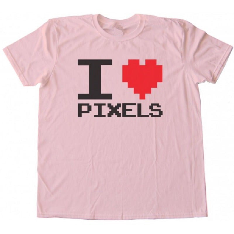 I LOVE PIXELS Printed Pixel Style Harajuku T-shirt Women's Street Fashion Short Sleeve Top Summer Y2KEMO Girls' Top T-shirt