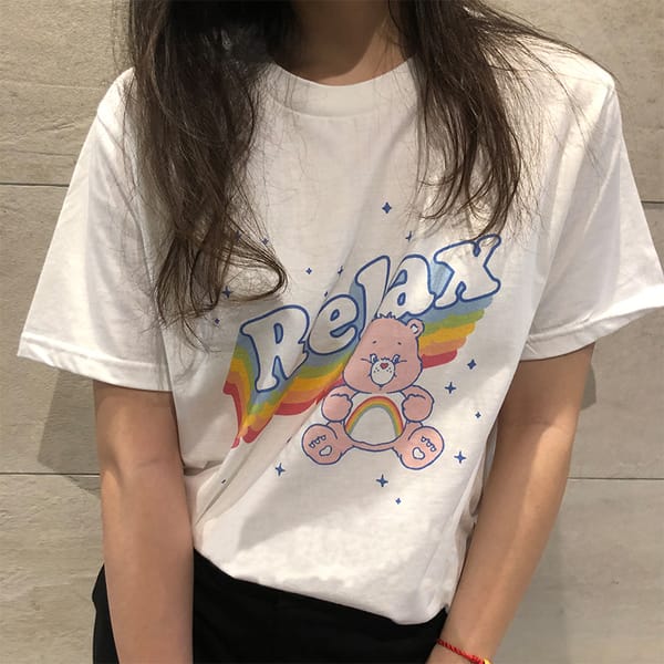Bear Short Sleeve T-shirt Women's Trendy Ins Summer Relaxed Student's Foreign Style Sympathizing Korean Loose Top